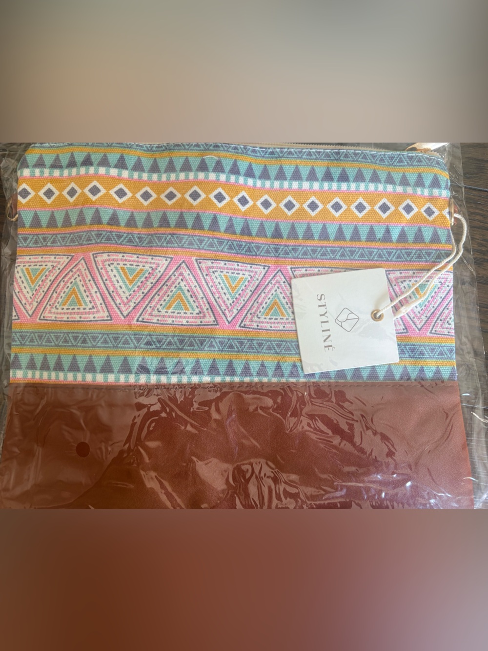 Styline Aztec Print Lightweight Canvas Convertible Crossbody Clutch Purse